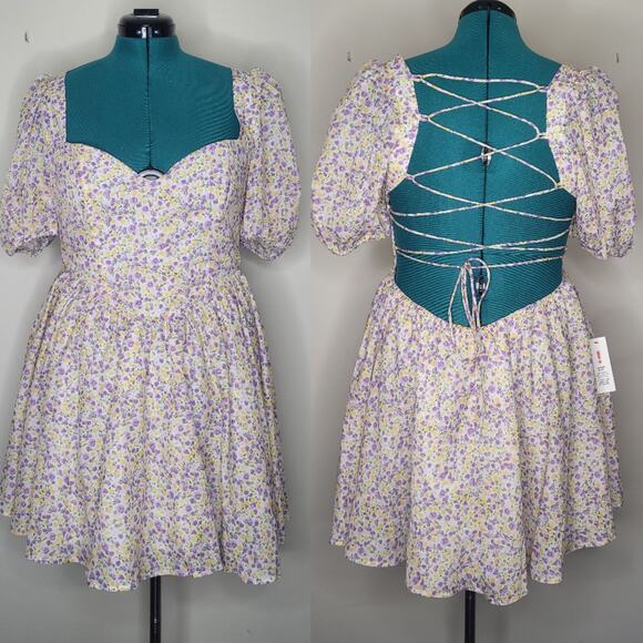 Bardot Marlie‎ Ditsy Floral Milkmaid Dress White XXL - Picture 1 of 8